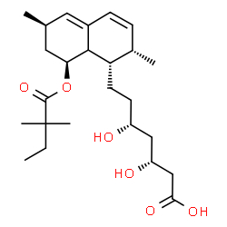 ChemSpider 2D Image | (3R,5R)-7-{(1S,2S,6R,8S)-8-[(2,2-Dimethylbutanoyl)oxy]-2,6-dimethyl-1,2,6,7,8,8a-hexahydro-1-naphthalenyl}-3,5-dihydroxyheptanoic acid | C25H40O6