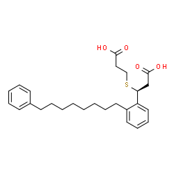 ChemSpider 2D Image | (3S)-3-[(2-Carboxyethyl)sulfanyl]-3-[2-(8-phenyloctyl)phenyl]propanoic acid | C26H34O4S