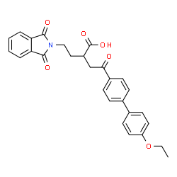 ChemSpider 2D Image | 2-[2-(1,3-Dioxo-1,3-dihydro-2H-isoindol-2-yl)ethyl]-4-(4'-ethoxy-4-biphenylyl)-4-oxobutanoic acid | C28H25NO6