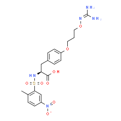 ChemSpider 2D Image | O-(3-{[(Diaminomethylene)amino]oxy}propyl)-N-[(2-methyl-5-nitrophenyl)sulfonyl]-L-tyrosine | C20H25N5O8S