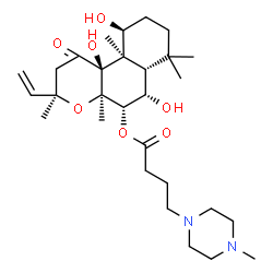 ChemSpider 2D Image | (3R,4aR,5S,6S,6aS,10S,10aR,10bS)-6,10,10b-Trihydroxy-3,4a,7,7,10a-pentamethyl-1-oxo-3-vinyldodecahydro-1H-benzo[f]chromen-5-yl 4-(4-methyl-1-piperazinyl)butanoate | C29H48N2O7