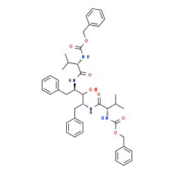 ChemSpider 2D Image | Dibenzyl ([(2R,4R)-3-hydroxy-1,5-diphenyl-2,4-pentanediyl]bis{imino[(2S)-3-methyl-1-oxo-1,2-butanediyl]})biscarbamate | C43H52N4O7