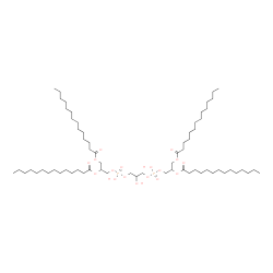 ChemSpider 2D Image | [1-[[[3-[2,3-di(tetradecanoyloxy)propoxy-hydroxy-phosphoryl]oxy-2-hydroxy-propoxy]-hydroxy-phosphoryl]oxymethyl]-2-tetradecanoyloxy-ethyl] tetradecanoate | C65H126O17P2