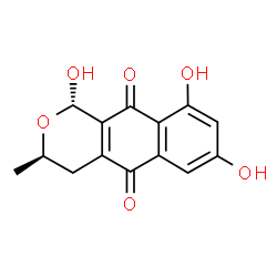 ChemSpider 2D Image | (1S,3R)-1,7,9-Trihydroxy-3-methyl-3,4-dihydro-1H-benzo[g]isochromene-5,10-dione | C14H12O6