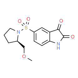 ChemSpider 2D Image | 5-{[(2R)-2-(Methoxymethyl)-1-pyrrolidinyl]sulfonyl}-1H-indole-2,3-dione | C14H16N2O5S