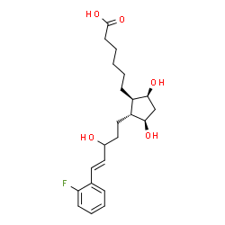 ChemSpider 2D Image | 6-{(1R,2R,3R,5S)-2-[(4E)-5-(2-Fluorophenyl)-3-hydroxy-4-penten-1-yl]-3,5-dihydroxycyclopentyl}hexanoic acid | C22H31FO5
