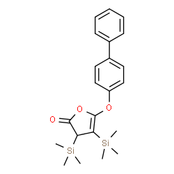 ChemSpider 2D Image | 5-(4-Biphenylyloxy)-3,4-bis(trimethylsilyl)-2(3H)-furanone | C22H28O3Si2