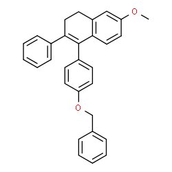 ChemSpider 2D Image | 4-[4-(Benzyloxy)phenyl]-7-methoxy-3-phenyl-1,2-dihydronaphthalene | C30H26O2