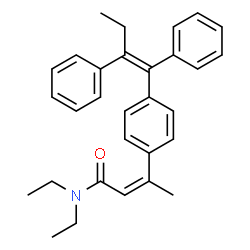 ChemSpider 2D Image | (2Z)-3-{4-[(1Z)-1,2-Diphenyl-1-buten-1-yl]phenyl}-N,N-diethyl-2-butenamide | C30H33NO
