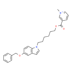 ChemSpider 2D Image | 3-[({6-[5-(Benzyloxy)-1H-indol-1-yl]hexyl}oxy)carbonyl]-1-methylpyridinium | C28H31N2O3