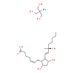 ChemSpider 2D Image | (5Z,9alpha,11alpha,12xi,13E,15S)-9,11,15-Trihydroxy-15-methylprosta-5,13-dien-1-oic acid - 2-amino-2-(hydroxymethyl)-1,3-propanediol (1:1) | C25H47NO8