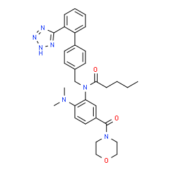 ChemSpider 2D Image | N-[2-(Dimethylamino)-5-(4-morpholinylcarbonyl)phenyl]-N-{[2'-(2H-tetrazol-5-yl)-4-biphenylyl]methyl}pentanamide | C32H37N7O3