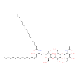 ChemSpider 2D Image | N-[(4Z)-1-{[2-Acetamido-2-deoxy-beta-D-galactopyranosyl-(1->4)-beta-D-galactopyranosyl-(1->4)-D-glucopyranosyl]oxy}-3-hydroxy-4-octadecen-2-yl]octadecanamide | C56H104N2O18