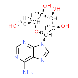 ChemSpider 2D Image | 9-[beta-D-(~13~C_6_)Glucopyranosyl]-9H-purin-6-amine | C513C6H15N5O5