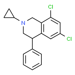 ChemSpider 2D Image | 6,8-Dichloro-2-cyclopropyl-4-phenyl-1,2,3,4-tetrahydroisoquinoline | C18H17Cl2N