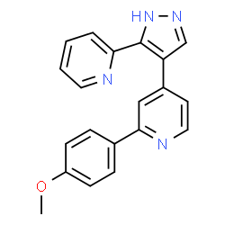 ChemSpider 2D Image | 2-(4-Methoxyphenyl)-4-[5-(2-pyridinyl)-1H-pyrazol-4-yl]pyridine | C20H16N4O