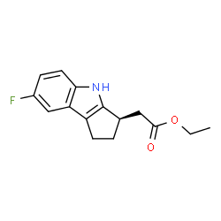 ChemSpider 2D Image | Ethyl [(3R)-7-fluoro-1,2,3,4-tetrahydrocyclopenta[b]indol-3-yl]acetate | C15H16FNO2