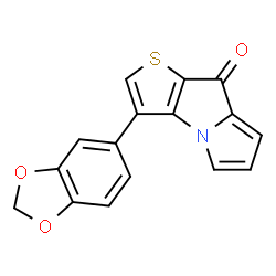 ChemSpider 2D Image | 3-(1,3-Benzodioxol-5-yl)-8H-thieno[2,3-b]pyrrolizin-8-one | C16H9NO3S