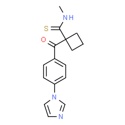 ChemSpider 2D Image | 1-[4-(1H-Imidazol-1-yl)benzoyl]-N-methylcyclobutanecarbothioamide | C16H17N3OS