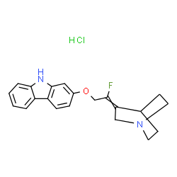 ChemSpider 2D Image | 2-[2-(1-Azabicyclo[2.2.2]oct-3-ylidene)-2-fluoroethoxy]-9H-carbazole hydrochloride (1:1) | C21H22ClFN2O