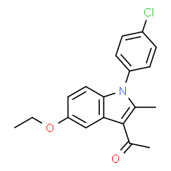 ChemSpider 2D Image | 1-[1-(4-Chlorophenyl)-5-ethoxy-2-methyl-1H-indol-3-yl]ethanone | C19H18ClNO2