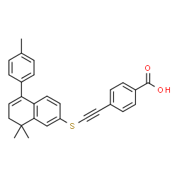 ChemSpider 2D Image | 4-({[8,8-Dimethyl-5-(4-methylphenyl)-7,8-dihydro-2-naphthalenyl]sulfanyl}ethynyl)benzoic acid | C28H24O2S