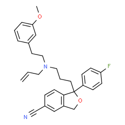 ChemSpider 2D Image | 1-(3-{Allyl[2-(3-methoxyphenyl)ethyl]amino}propyl)-1-(4-fluorophenyl)-1,3-dihydro-2-benzofuran-5-carbonitrile | C30H31FN2O2