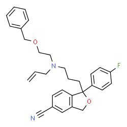 ChemSpider 2D Image | 1-(3-{Allyl[2-(benzyloxy)ethyl]amino}propyl)-1-(4-fluorophenyl)-1,3-dihydro-2-benzofuran-5-carbonitrile | C30H31FN2O2