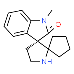 ChemSpider 2D Image | (3'R)-1''-Methyldispiro[cyclopentane-1,2'-pyrrolidine-3',3''-indol]-2''(1''H)-one | C16H20N2O