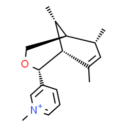 ChemSpider 2D Image | 1-Methyl-3-[(1R,2R,5R,6R,9R)-6,8,9-trimethyl-3-oxabicyclo[3.3.1]non-7-en-2-yl]pyridinium | C17H24NO