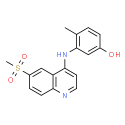ChemSpider 2D Image | 4-Methyl-3-{[6-(methylsulfonyl)-4-quinolinyl]amino}phenol | C17H16N2O3S