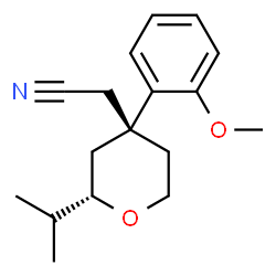 ChemSpider 2D Image | [(2S,4R)-2-Isopropyl-4-(2-methoxyphenyl)tetrahydro-2H-pyran-4-yl]acetonitrile | C17H23NO2