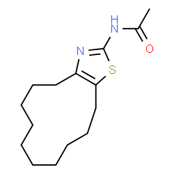 ChemSpider 2D Image | N-(4,5,6,7,8,9,10,11,12,13-Decahydrocyclododeca[d][1,3]thiazol-2-yl)acetamide | C15H24N2OS