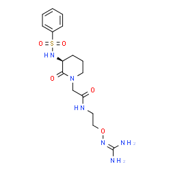 ChemSpider 2D Image | N-(2-{[(Diaminomethylene)amino]oxy}ethyl)-2-{(3S)-2-oxo-3-[(phenylsulfonyl)amino]-1-piperidinyl}acetamide | C16H24N6O5S