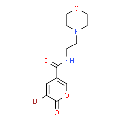 ChemSpider 2D Image | 3-Bromo-N-[2-(4-morpholinyl)ethyl]-2-oxo-2H-pyran-5-carboxamide | C12H15BrN2O4