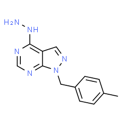 ChemSpider 2D Image | 4-Hydrazino-1-(4-methylbenzyl)-1H-pyrazolo[3,4-d]pyrimidine | C13H14N6