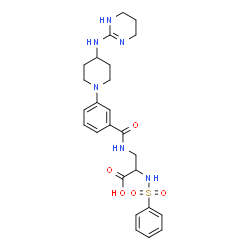 ChemSpider 2D Image | N-(Phenylsulfonyl)-3-({3-[4-(1,4,5,6-tetrahydro-2-pyrimidinylamino)-1-piperidinyl]benzoyl}amino)alanine | C25H32N6O5S