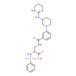 ChemSpider 2D Image | N-(Phenylsulfonyl)-3-({3-[3-(1,4,5,6-tetrahydro-2-pyrimidinylamino)-1-piperidinyl]benzoyl}amino)alanine | C25H32N6O5S