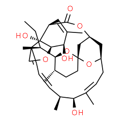 ChemSpider 2D Image | (1'R,2R,4'S,5S,6R,8'R,10'Z,12'S,13'S,14'Z,20'R,21'R,24'S)-6-[(2S)-2-Butanyl]-12',21',24'-trihydroxy-5,11',13',22'-tetramethyl-3,4,5,6-tetrahydro-2'H-spiro[pyran-2,6'-[3,7,19]trioxatetracyclo[15.6.1.1~
4,8~.0~20,24~]pentacosa[10,14,16,22]tetraen]-2'-one | C34H50O8