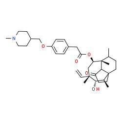 ChemSpider 2D Image | (2R,3S,4S,6R,7R)-3-Hydroxy-2,4,7,14-tetramethyl-9-oxo-4-vinyltricyclo[5.4.3.0~1,8~]tetradec-6-yl {4-[(1-methyl-4-piperidinyl)methoxy]phenyl}acetate | C35H51NO5