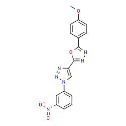 ChemSpider 2D Image | 2-(4-Methoxyphenyl)-5-[1-(3-nitrophenyl)-1H-1,2,3-triazol-4-yl]-1,3,4-oxadiazole | C17H12N6O4