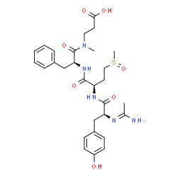 ChemSpider 2D Image | N-[(2R)-2-{[(E)-N-(1-Aminoethylidene)-L-tyrosyl]amino}-4-(methylsulfinyl)butanoyl]-L-phenylalanyl-N-methyl-beta-alanine | C29H39N5O7S