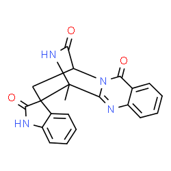 ChemSpider 2D Image | 12'-Methyl-3'H,15'H-spiro[indole-3,13'-[2,10,16]triazatetracyclo[10.2.2.0~2,11~.0~4,9~]hexadeca[4,6,8,10]tetraene]-2,3',15'(1H)-trione | C21H16N4O3