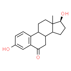 ChemSpider 2D Image | (17beta)-3,17-Dihydroxyestra-1,3,5(10)-trien-6-one | C18H22O3
