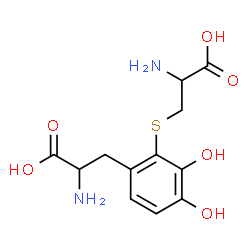ChemSpider 2D Image | 2-[(2-Amino-2-carboxyethyl)sulfanyl]-3-hydroxytyrosine | C12H16N2O6S