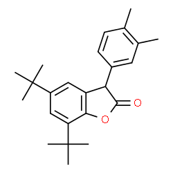 ChemSpider 2D Image | 5,7-DI-TERT-BUTYL-3-(3,4-DIMETHYLPHENYL)-2(3H)-BENZOFURANONE | C24H30O2