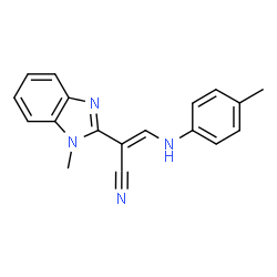 ChemSpider 2D Image | (2E)-2-(1-Methyl-1H-benzimidazol-2-yl)-3-[(4-methylphenyl)amino]acrylonitrile | C18H16N4