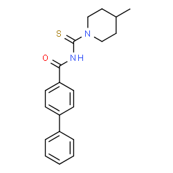ChemSpider 2D Image | N-[(4-Methyl-1-piperidinyl)carbonothioyl]-4-biphenylcarboxamide | C20H22N2OS