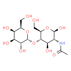 ChemSpider 2D Image | alpha-D-Galp-(1->4)-beta-D-GlcpNAc | C14H25NO11
