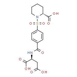 ChemSpider 2D Image | N-(4-{[(2R)-2-Carboxy-1-piperidinyl]sulfonyl}benzoyl)-L-aspartic acid | C17H20N2O9S